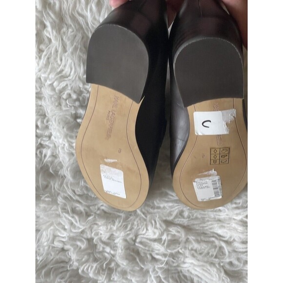 Karl Lagerfeld Women’s Size 6 Cabana Brown Loafers Flats Gold Chain NWOB - Picture 7 of 13